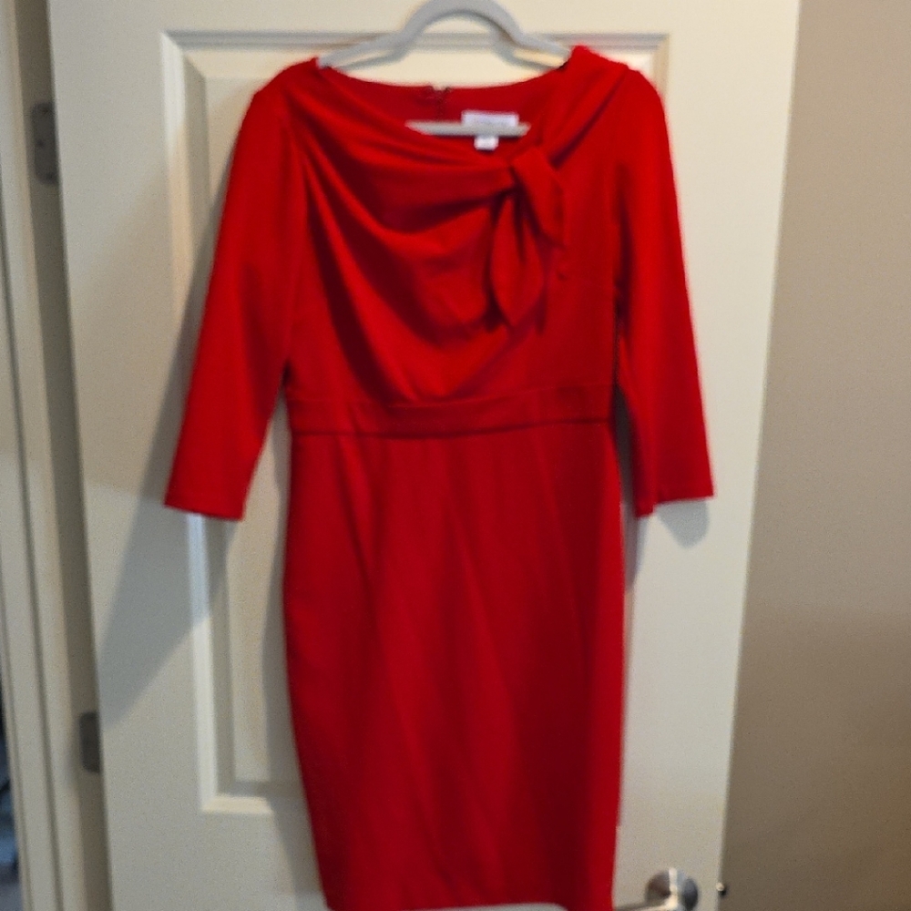 Liz Claiborne Red Dress with Bow Detail